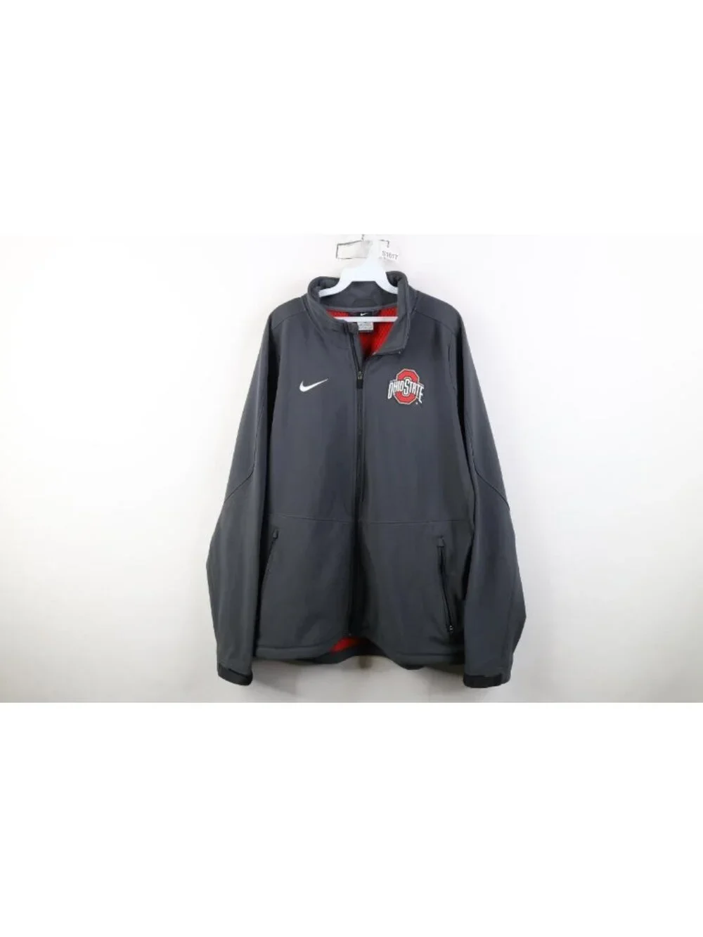 Nike Mens XL Thermal Fleece Lined Ohio State University Full Zip Jacket Gray